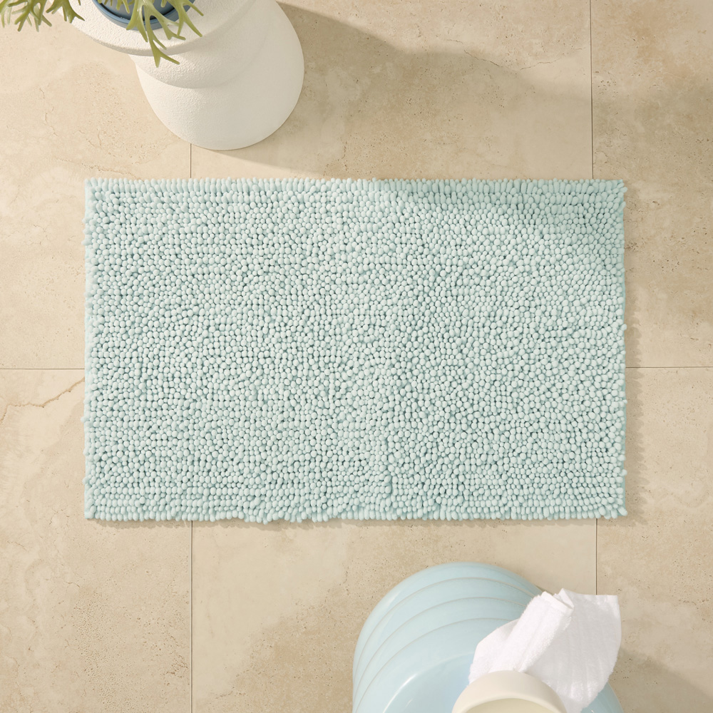 Microplush Aquamarine Bobble Bath Mat Adairs
