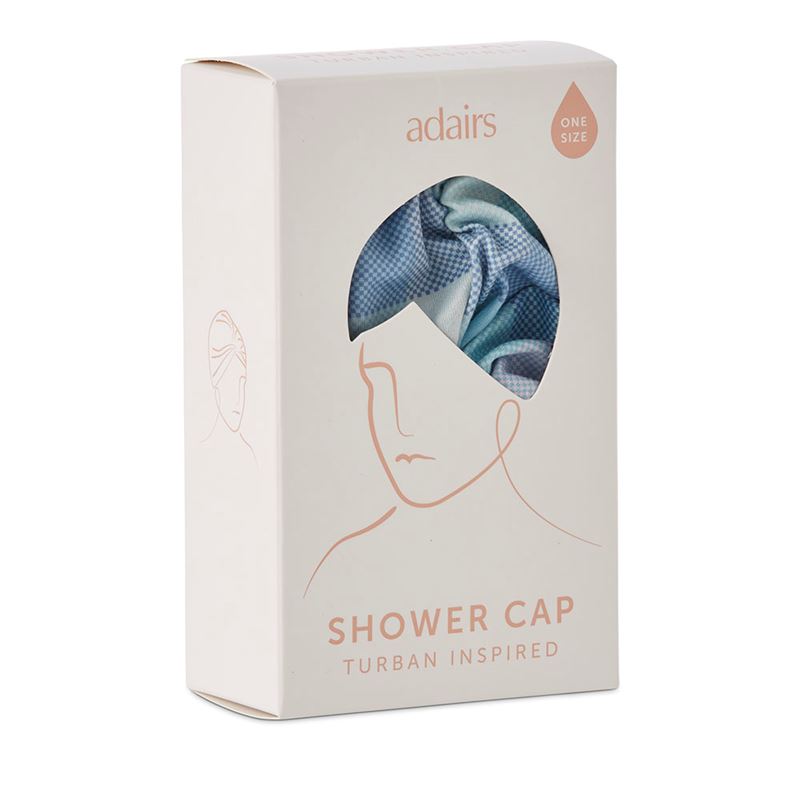 Lilac Check Printed Shower Cap