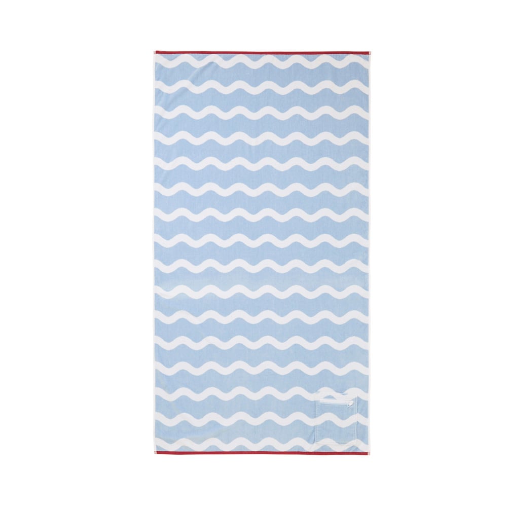 Hand-woven Chambray Cotton Towel- Blue main image 1