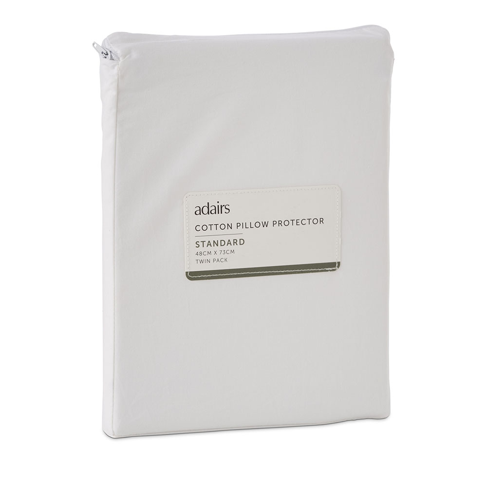 Cotton Pillow Protectors Twin Pack Adairs