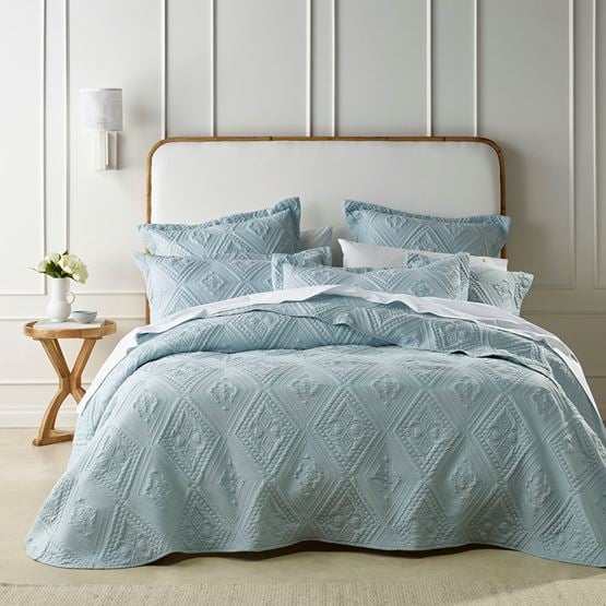 Aspen Blue Bedspread Set Separates