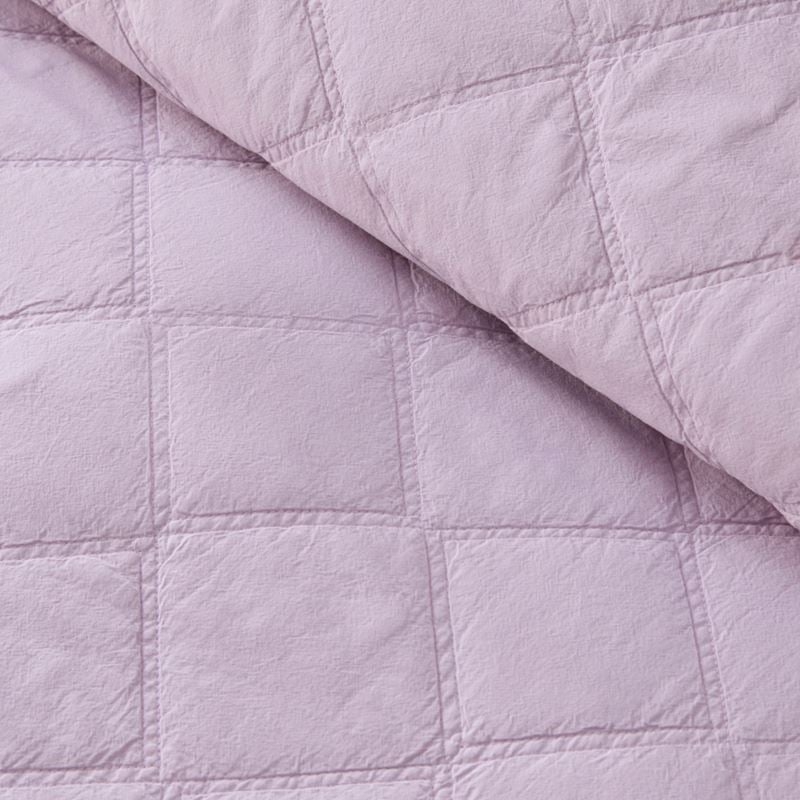 Stonewashed Cotton Lilac Quilted Coverlet Separates