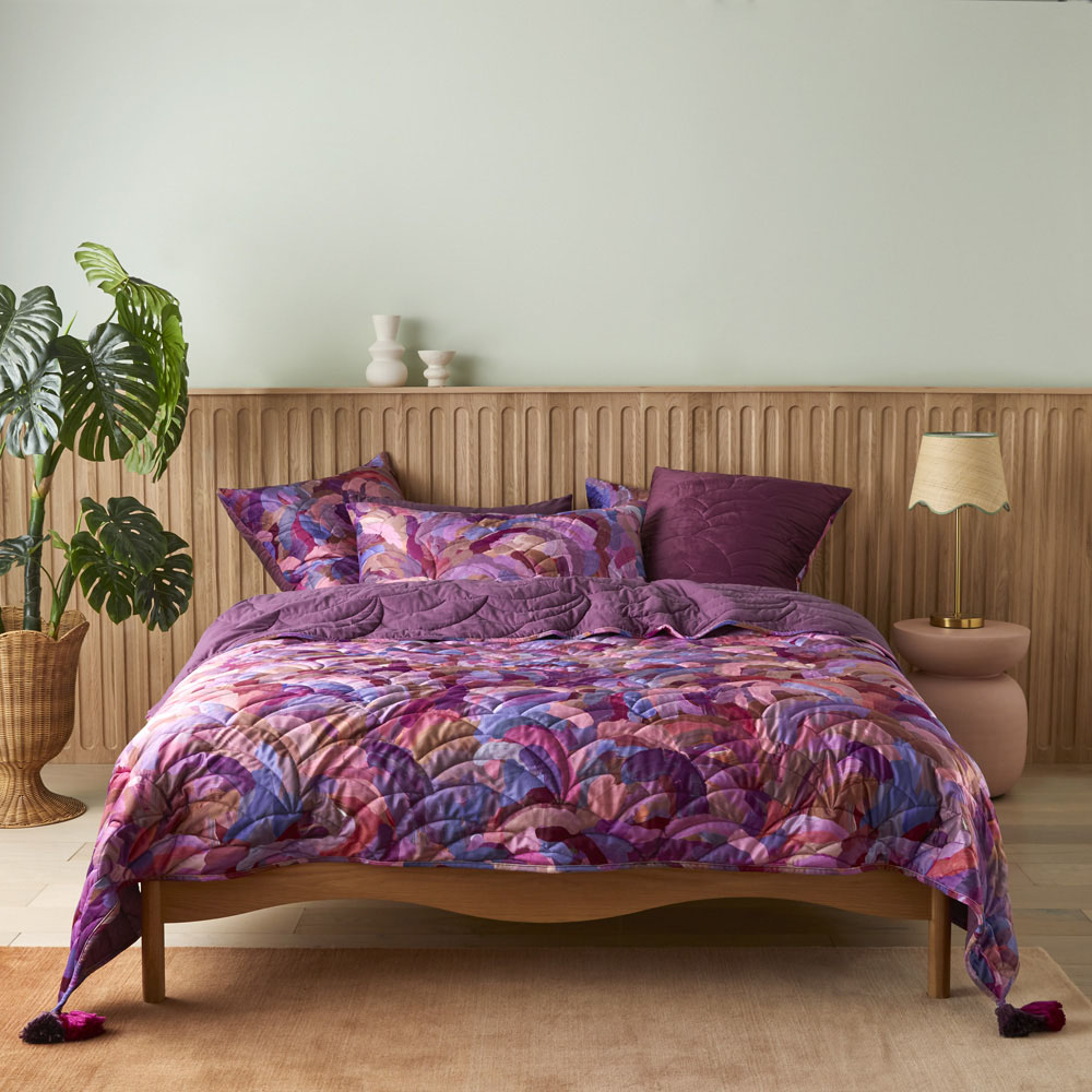 Erin Reinboth Raspberry Dreaming Velvet Quilted Coverlet Separates Adairs