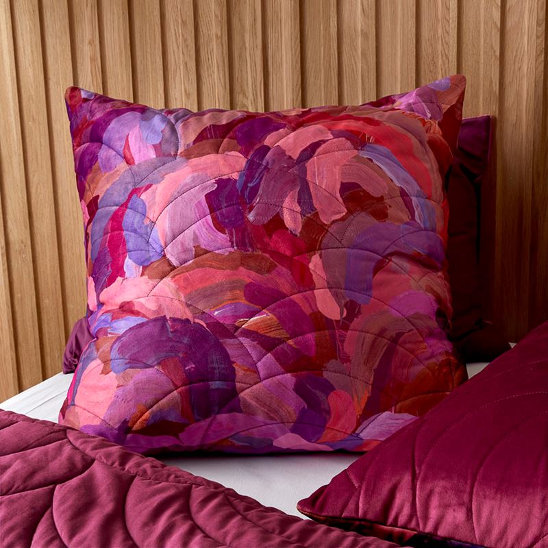 Erin Reinboth Raspberry Dreaming Velvet Quilted Pillowcases