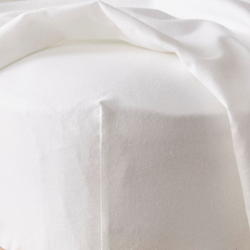 Flannelette Plain White Sheet Set
