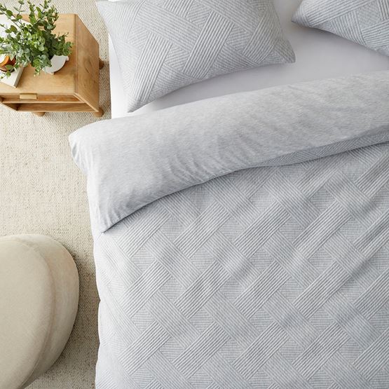 Dax Grey Marle Jersey Quilted Quilt Cover Set