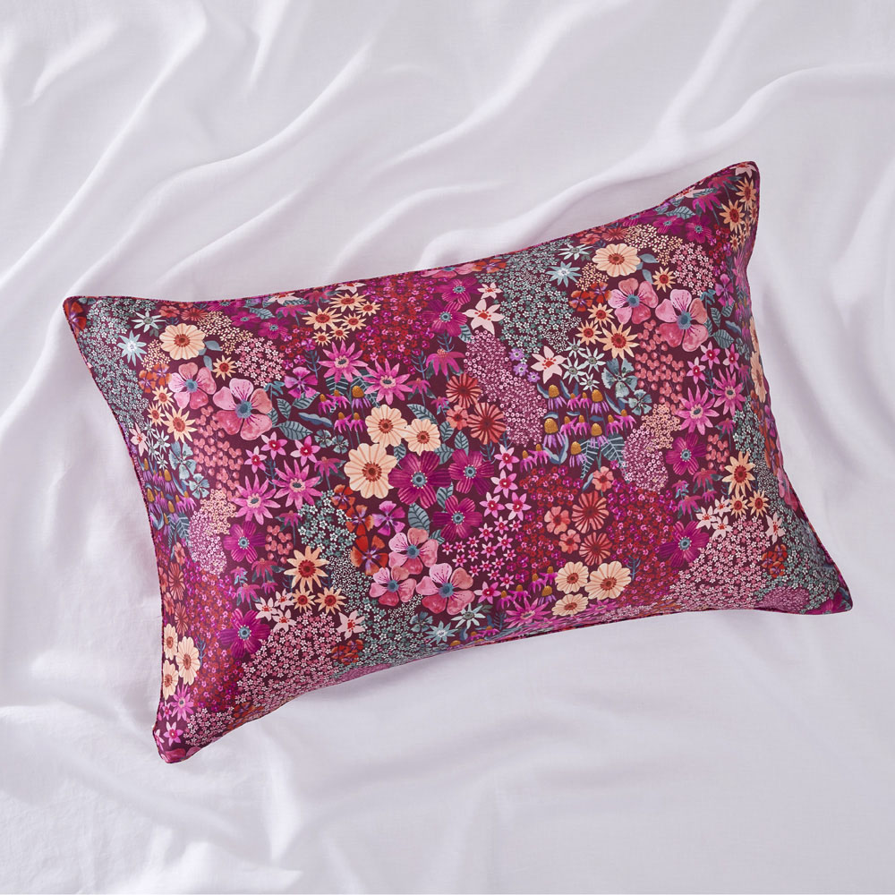 Berry Field Pure Silk Printed Pillowcase | Adairs