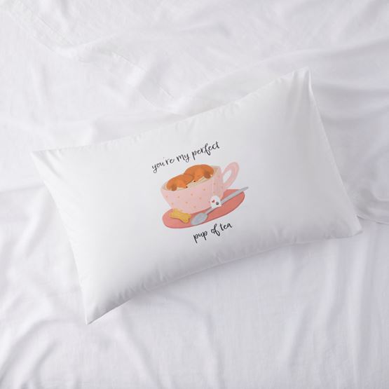 You're My Perfect Pup Valentine's Day Text Pillowcase