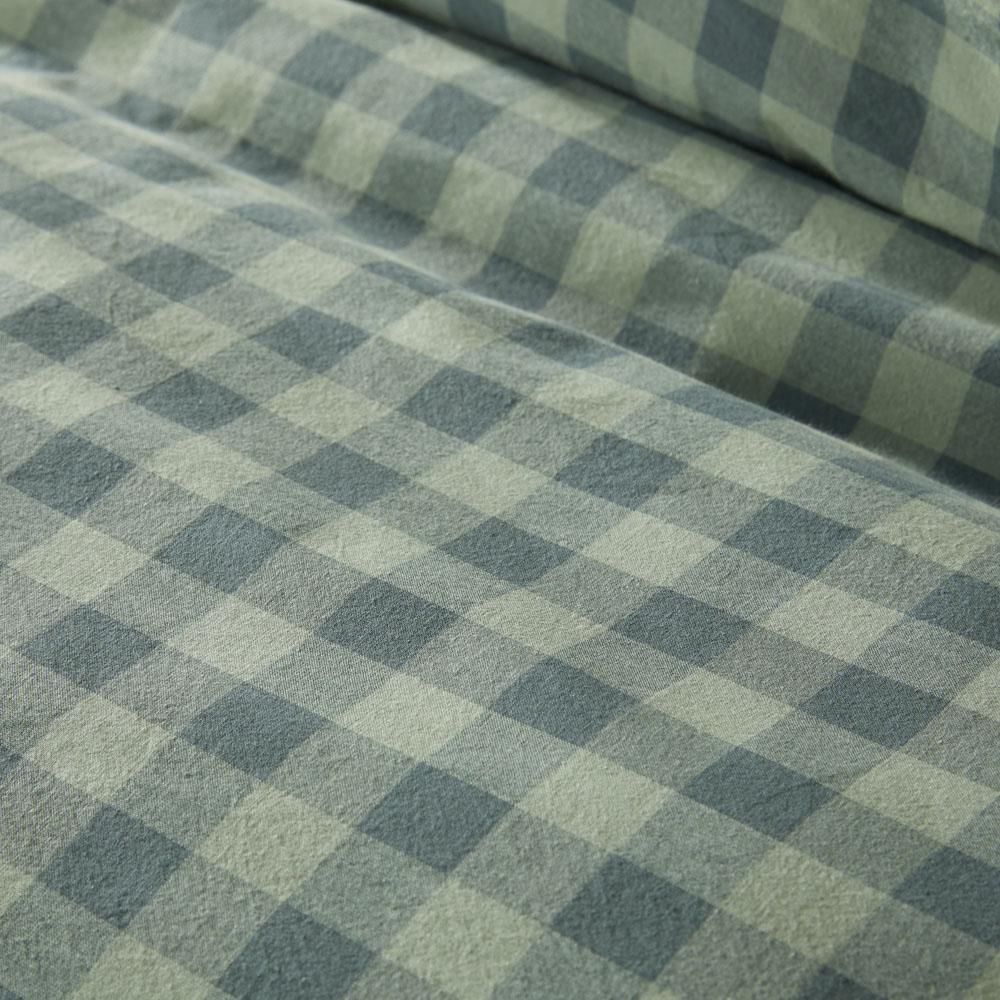 Stonewashed Cotton Gumleaf Gingham Quilt Cover Separates Adairs