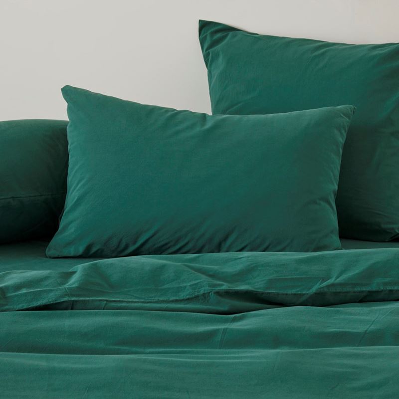 Stonewashed Cotton Evergreen Quilt Cover Separates