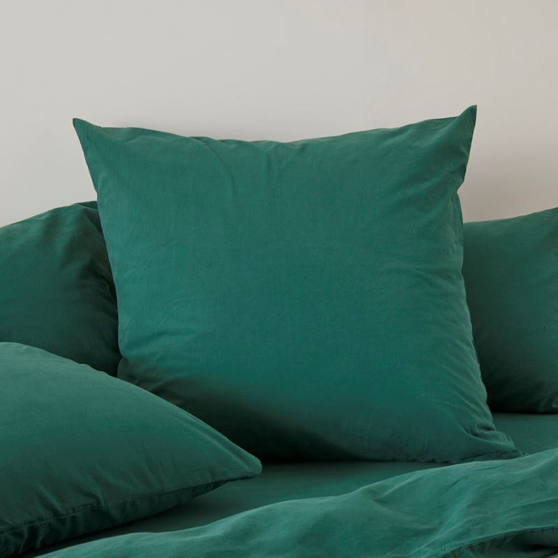 Stonewashed Cotton Evergreen Pillowcases