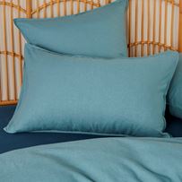 Vintage Washed Linen Reef Blue Pillowcases