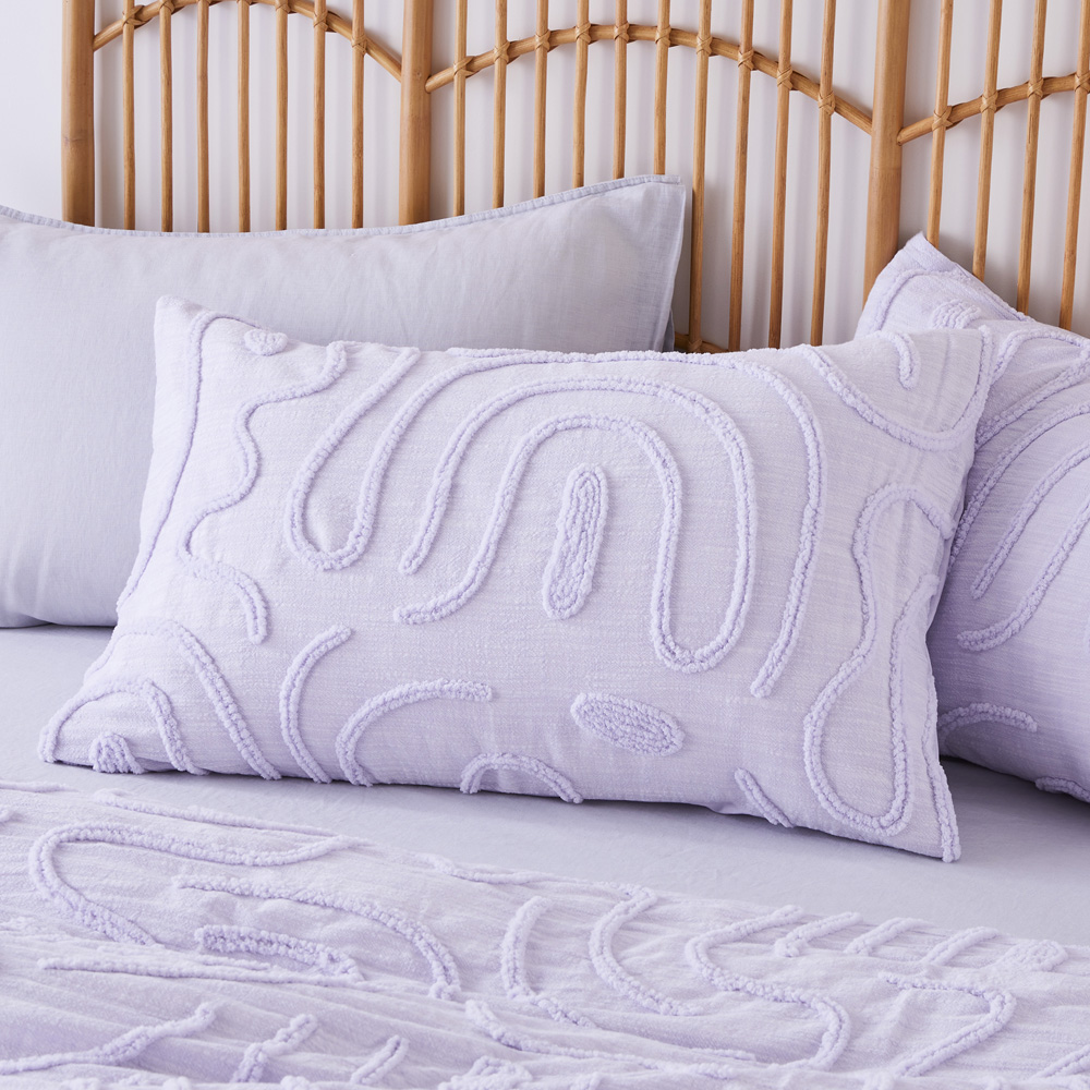 Swirl Lilac Tufted Pillowcases Adairs