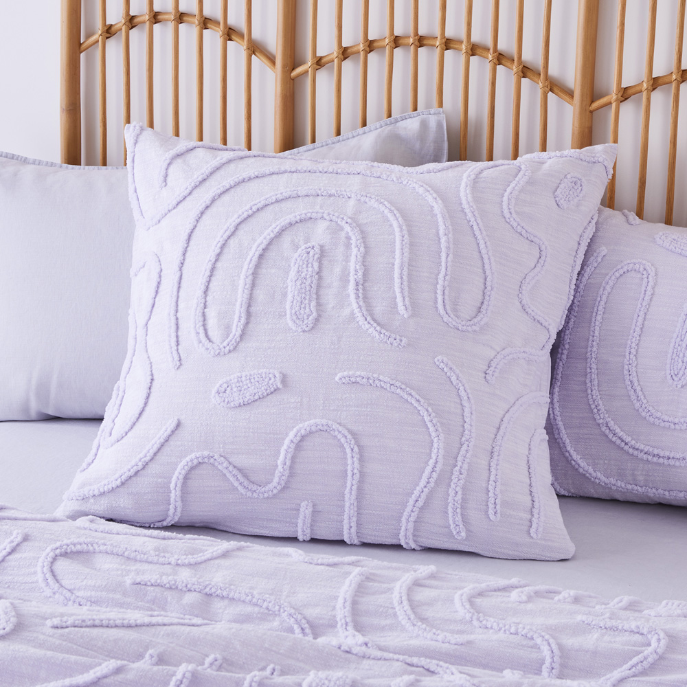 Swirl Lilac Tufted Pillowcases Adairs