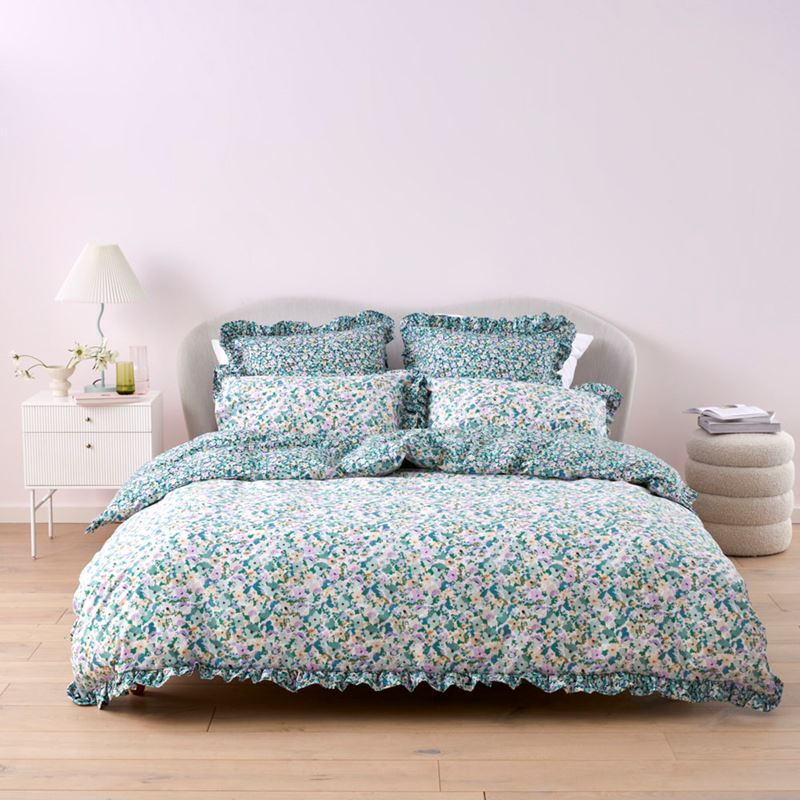 Holly Green Floral Ruffle Quilt Cover Set + Separates