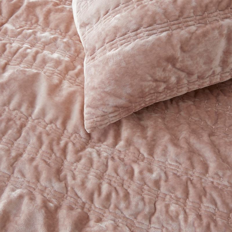 Maeve Blush Velvet Quilted Quilt Cover Separates