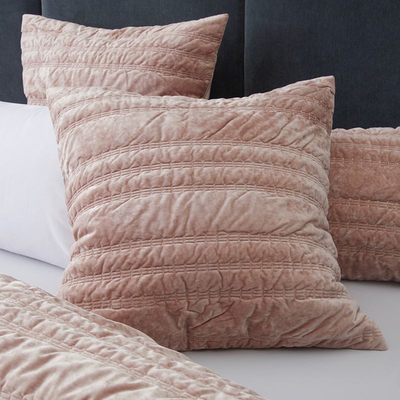 Maeve Blush Velvet Quilted Pillowcases