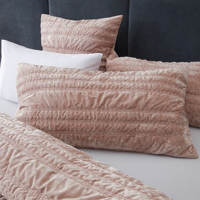 Maeve Blush Velvet Quilted Pillowcases