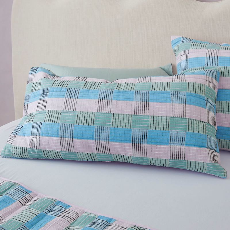 Indie Lilac Check Quilted Pillowcases