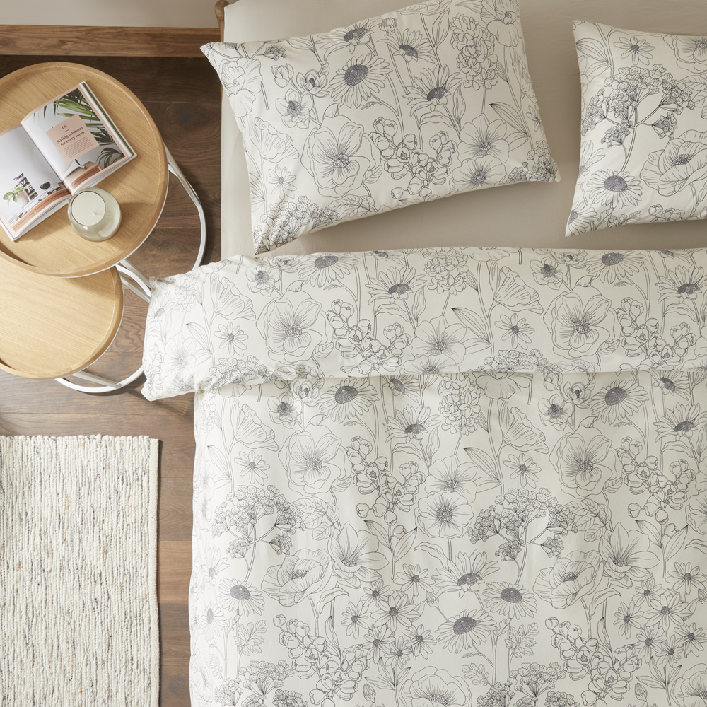 Saige Natural Floral Quilt Cover Set Adairs