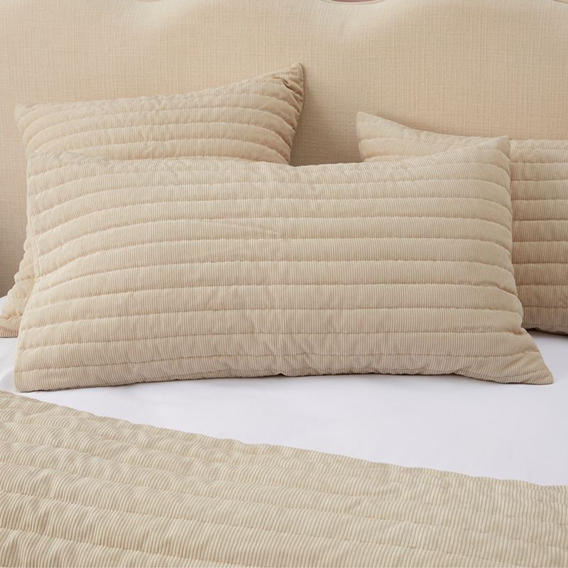 Kendall Natural Corduroy Quilted Quilt Cover Separates