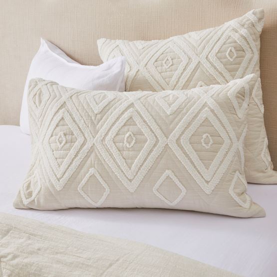 Bengal Tufted Natural Quilted Pillowcases