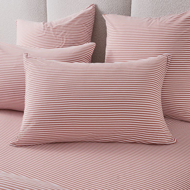 Ultra Soft Jersey Clay Stripe Quilt Cover Separates