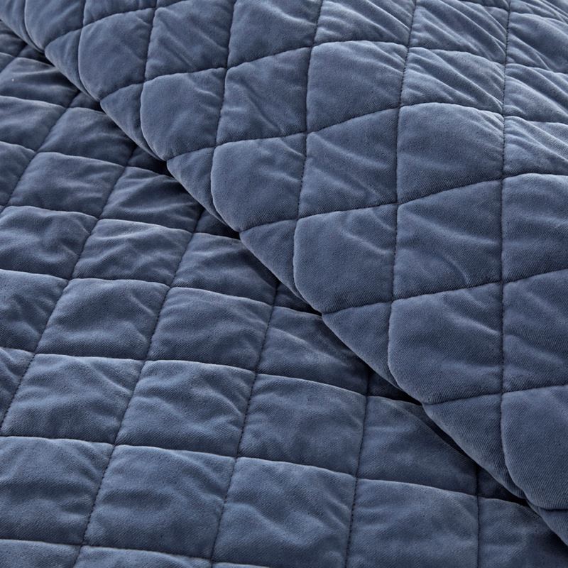 Sawyer Velvet Navy Quilted Quilt Cover Separates
