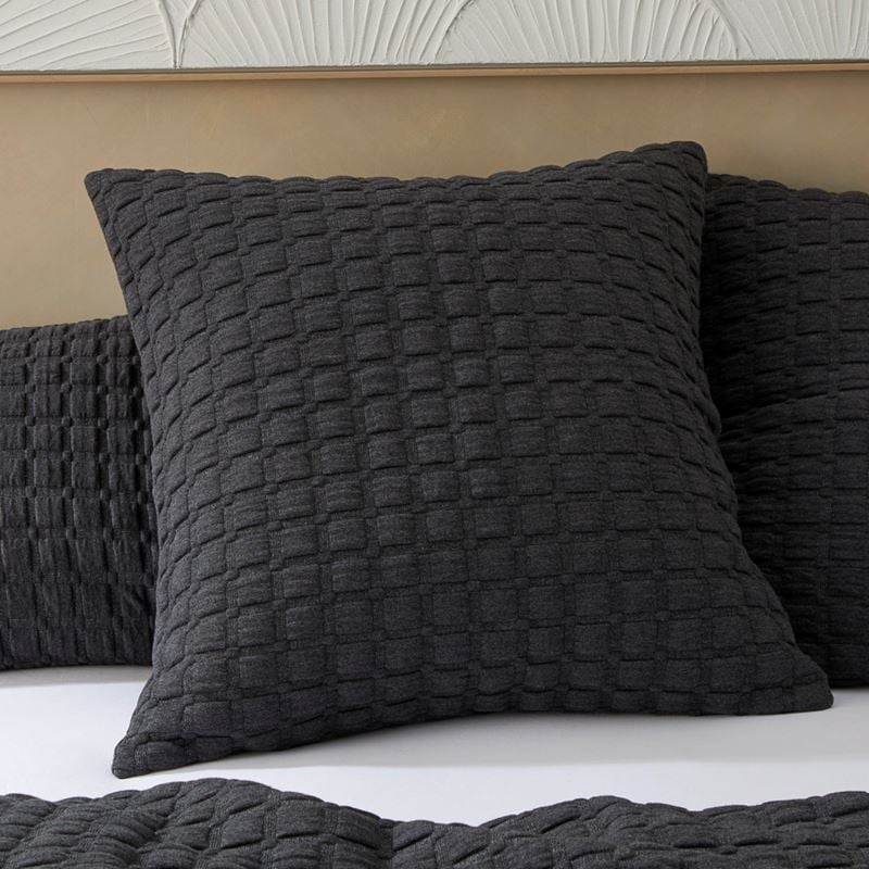 Austin Black Marle Jersey Quilted Pillowcases