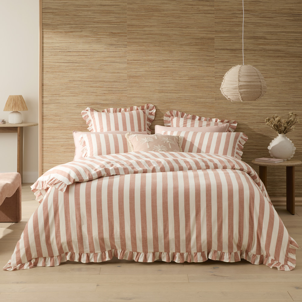 Willow Ruffle Clay Quilt Cover Set + Separates Adairs