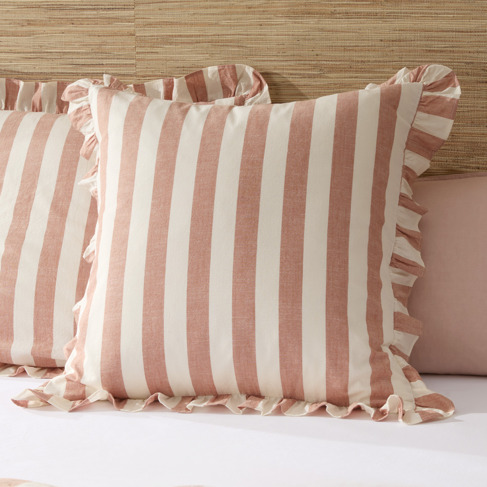 Willow Ruffle Clay Pillowcases | Adairs