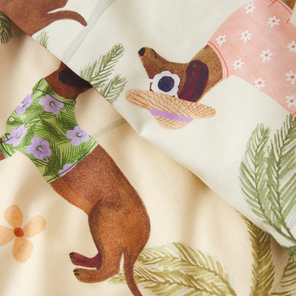 Sorbet Dachshund Lemon Quilt Cover Set + Separates | Adairs