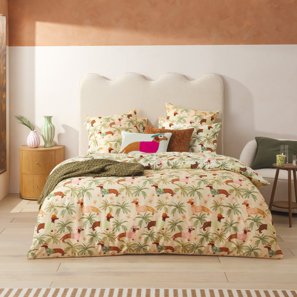 Sorbet Dachshund Lemon Quilt Cover Set + Separates | Adairs
