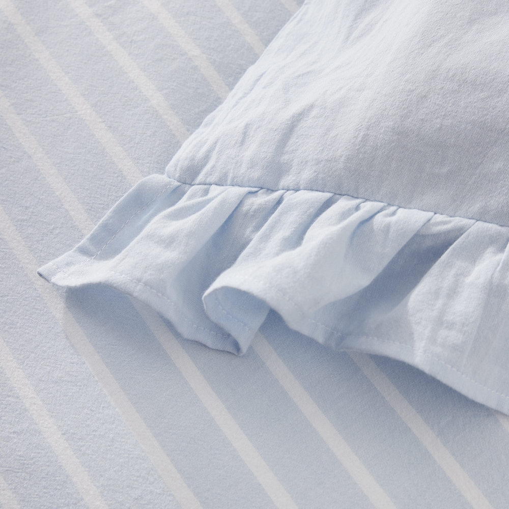Ruffle Sky Blue Quilt Cover Set + Separates