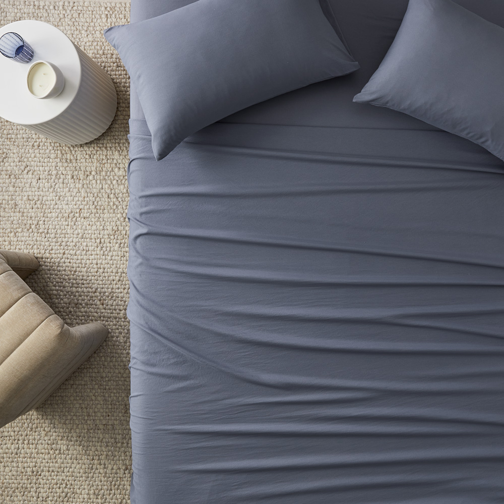 Microplush Steel Blue Sheet Set Adairs