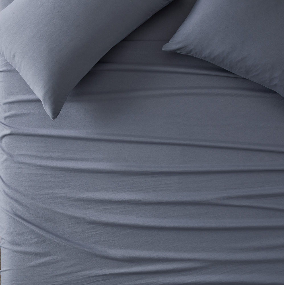 Microplush Steel Blue Sheet Set Adairs