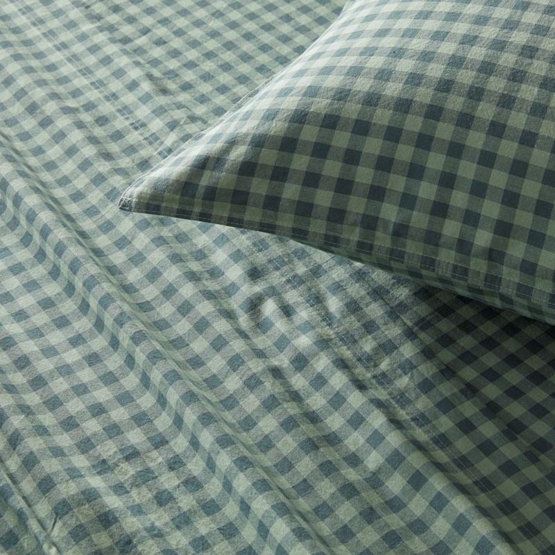 Stonewashed Cotton Gumleaf Gingham Sheet Separates