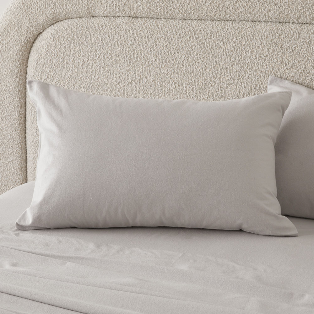 Flannelette Silver Plain Dye Pillowcases Adairs