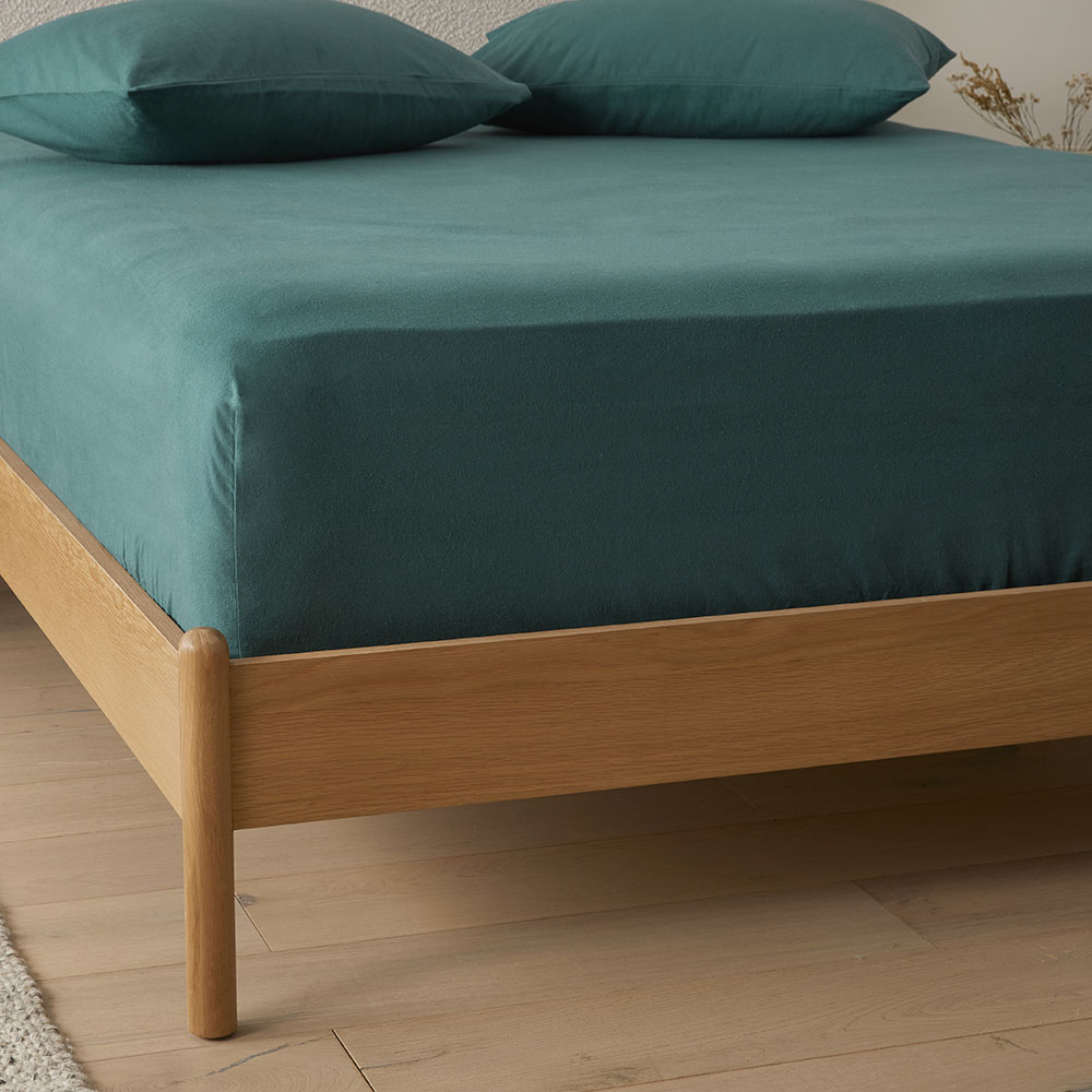 Flannelette Teal Plain Dye Sheet Separates Adairs