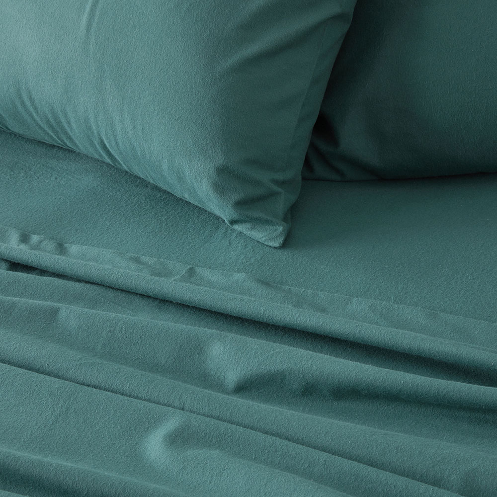 Flannelette Teal Plain Dye Sheet Separates Adairs
