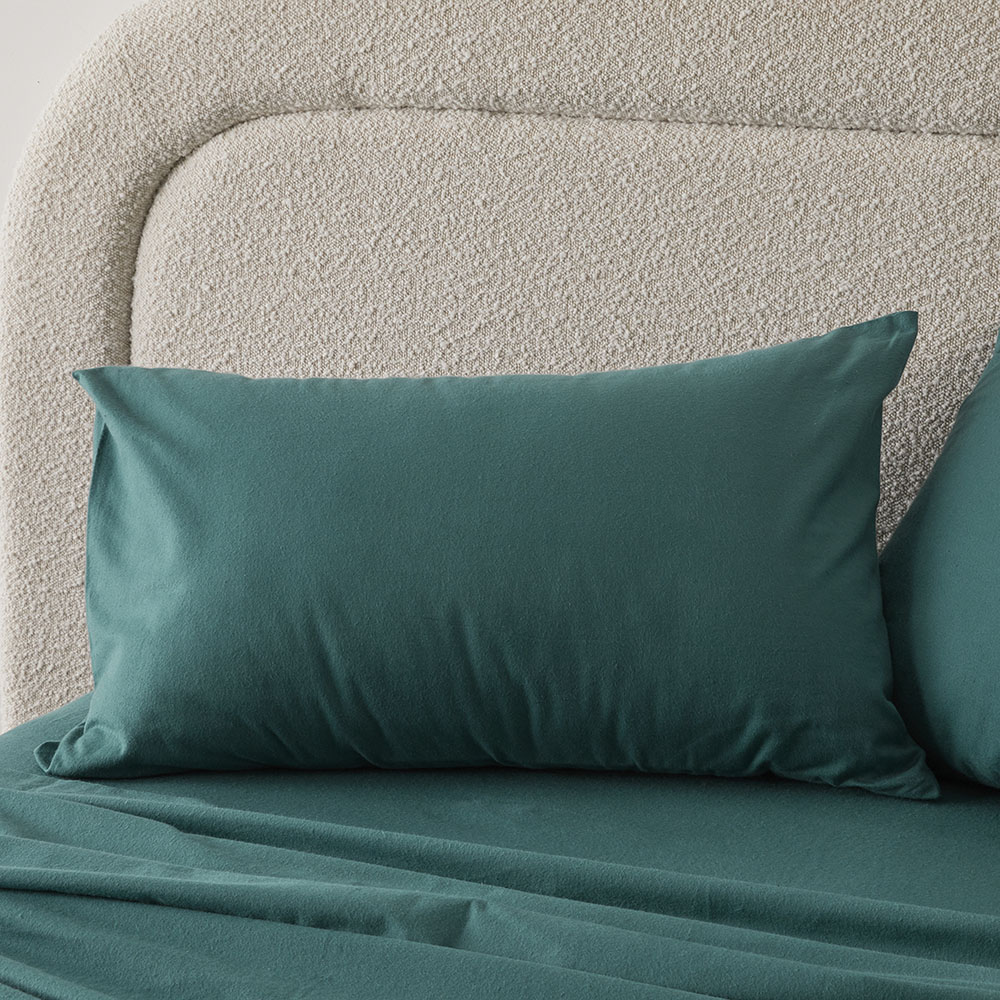 Flannelette Teal Plain Dye Sheet Set