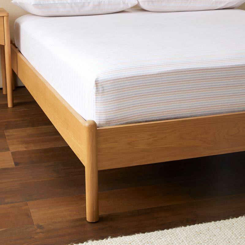 Flannelette Printed Natural Stripe Fitted Sheet Separates