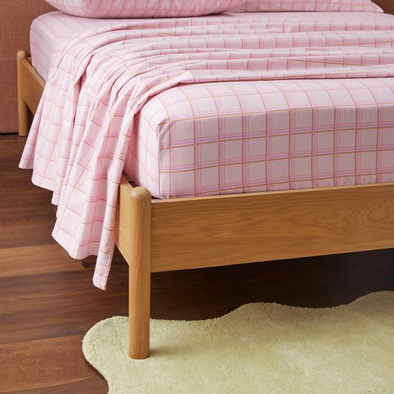 Flannelette Printed Melrose Check Spice Fitted Sheet Separates