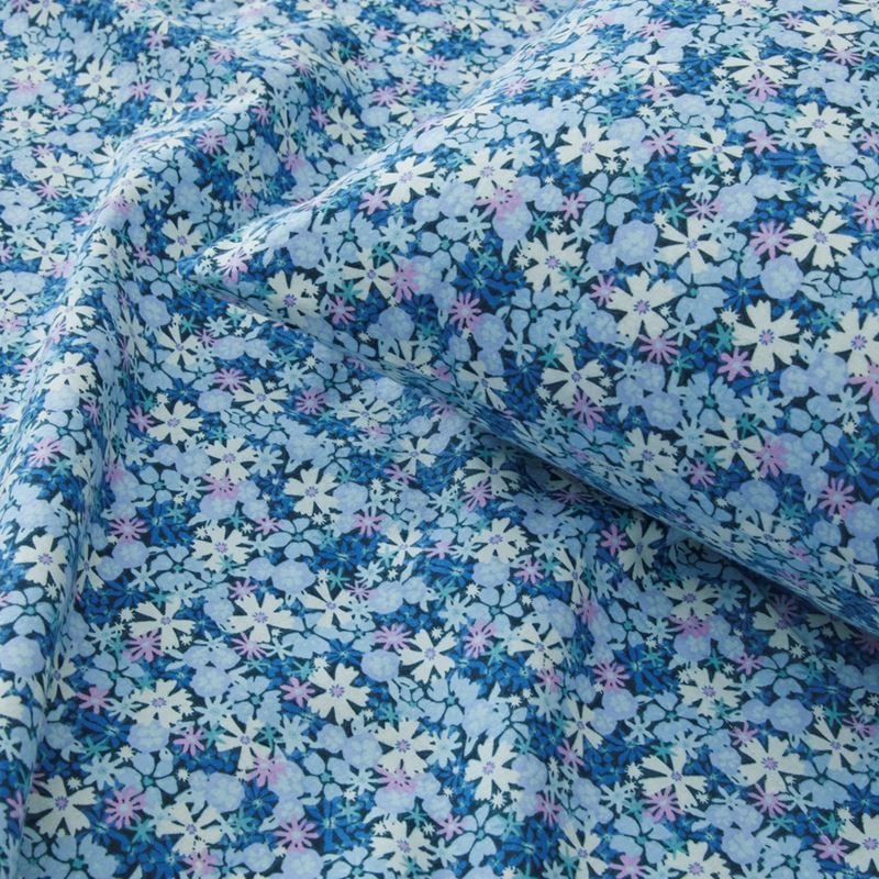 Flannelette Printed Winter Blossom Blue Sheet Set
