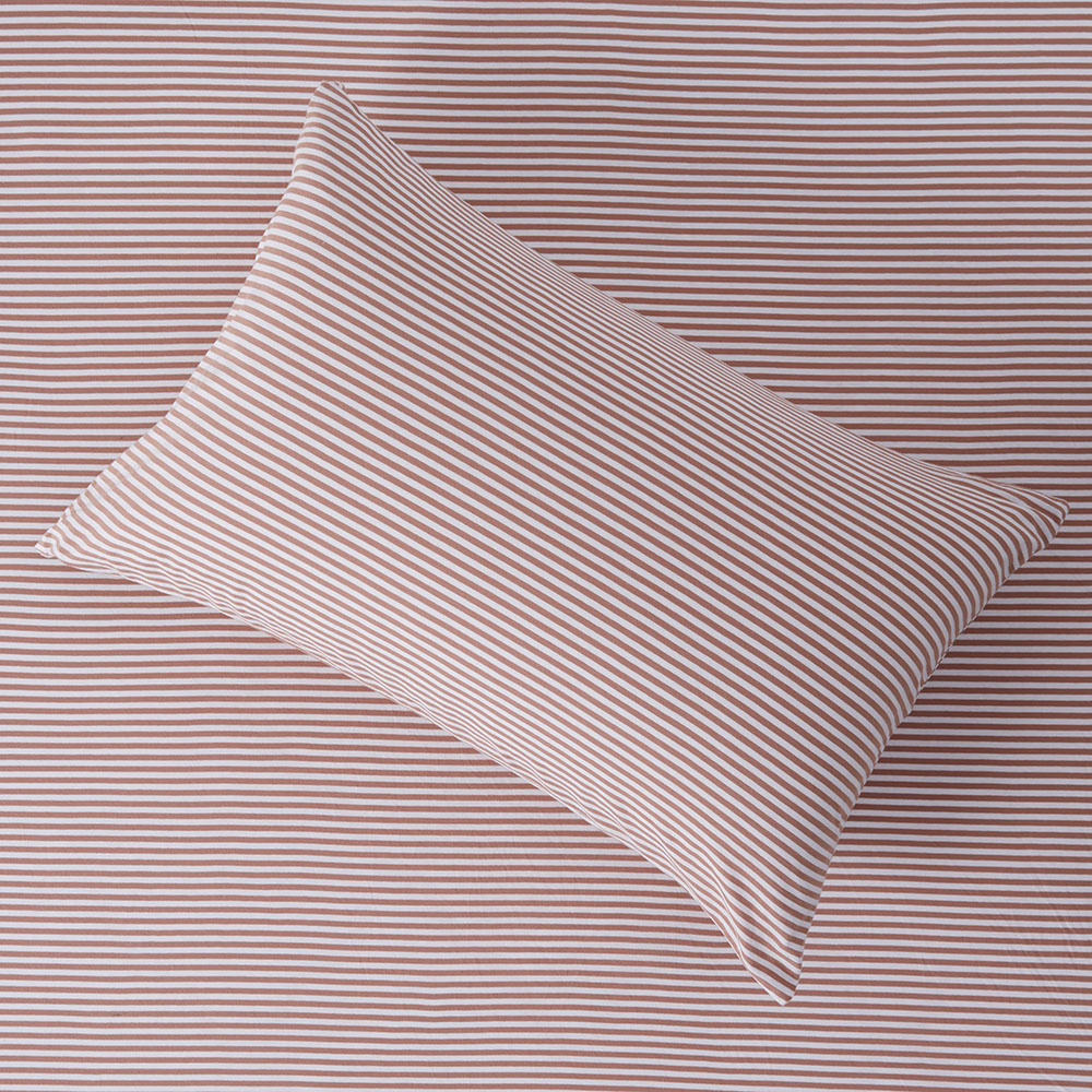 Ultra Soft Jersey Clay Stripe Sheet Separates | Adairs
