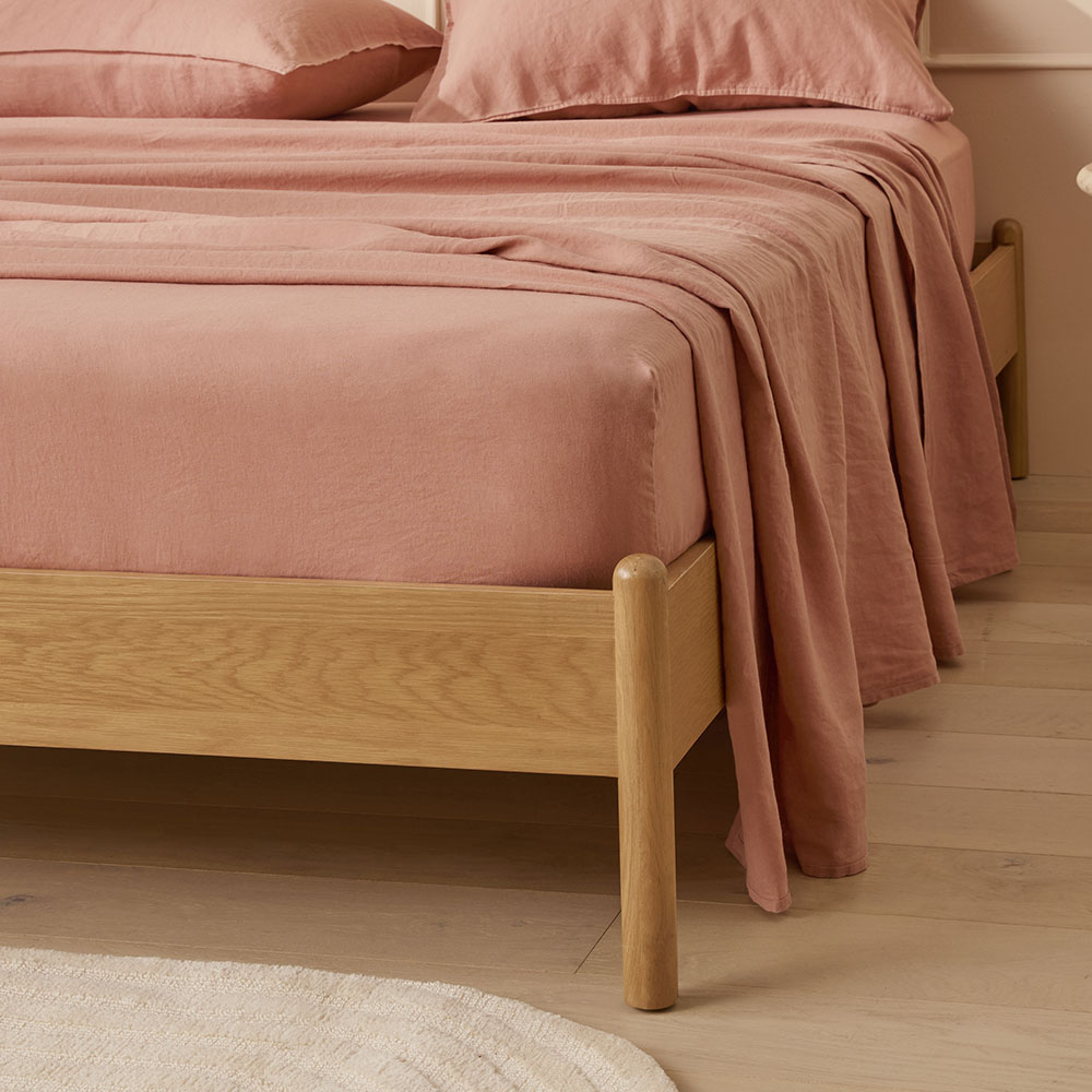 Vintage Washed Linen Muted Clay Sheet Set Adairs