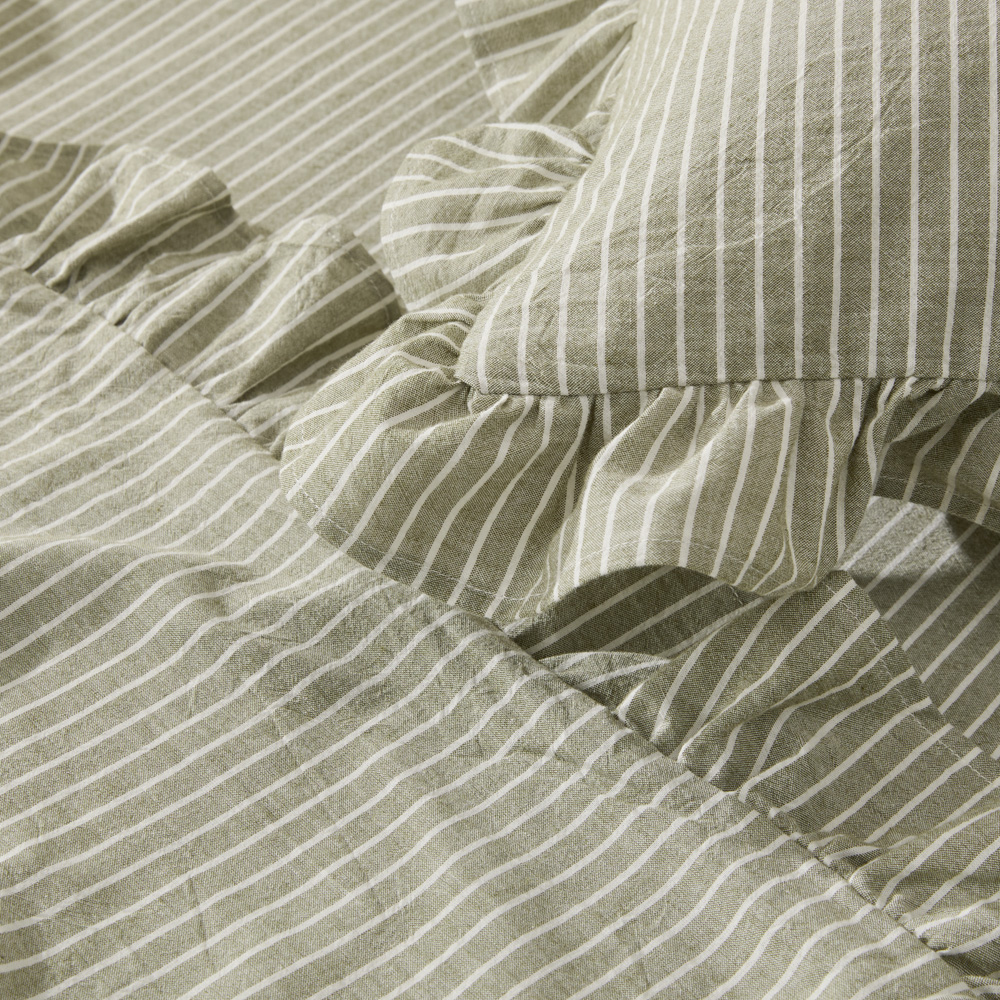 Striped Ruffle Sheets Ruffle Basil Stripe Sheet Set | Adairs