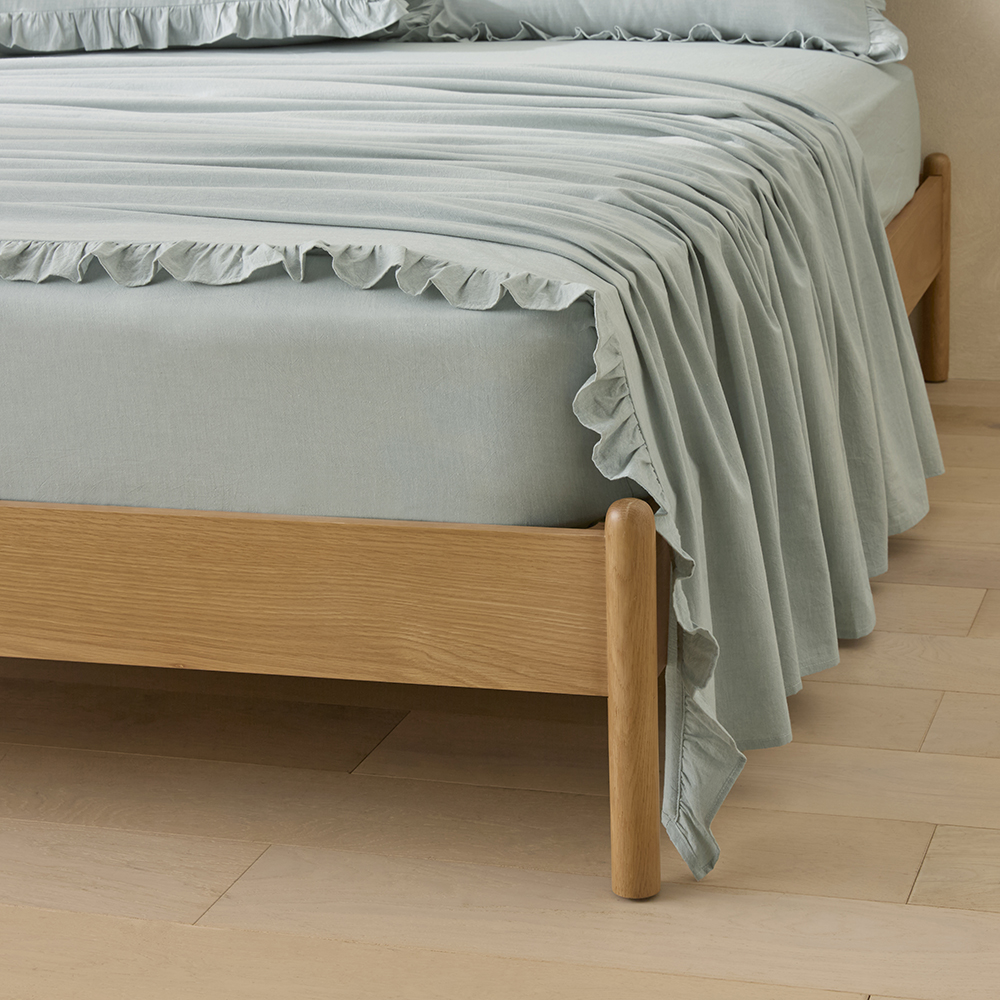 Blue Ruffle Set Ruffle Dusty Blue Sheet Set | Adairs