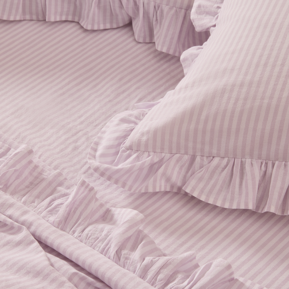 Striped Ruffle Sheets Ruffle Iris Stripe Sheet Set | Adairs