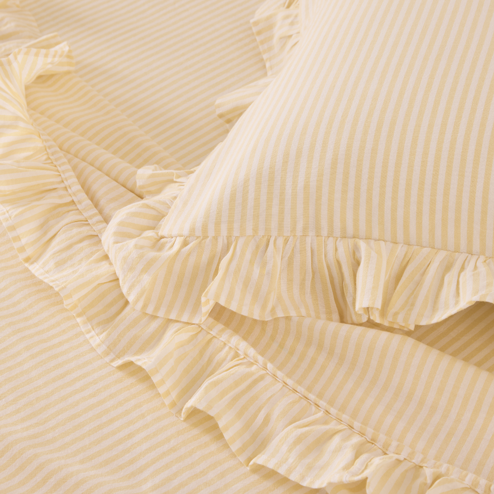 Striped Ruffled Sheets Ruffle Straw Stripe Sheet Set | Adairs